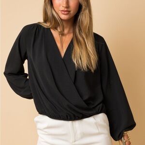 Glamour Hour Surplice Blouse